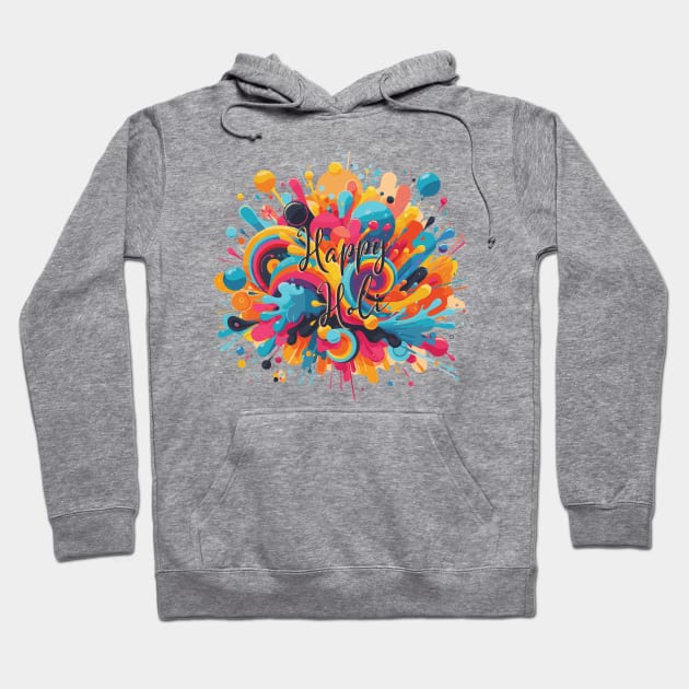 Happy Holi Hindu Color Festival Hoodie by Heartsake